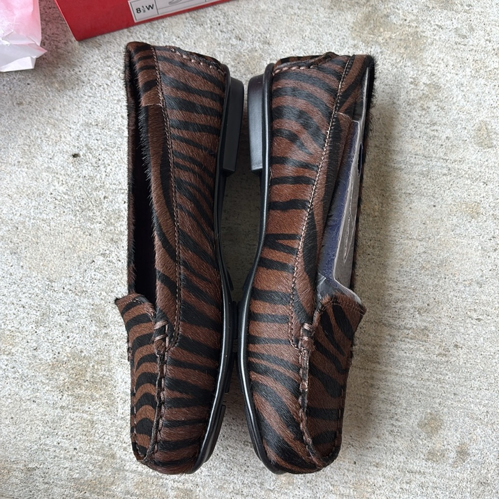 AEROSOLES Brown Zebra-Print Loafers - Picture 9 of 13